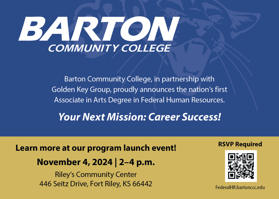 flier with blue and gold colors