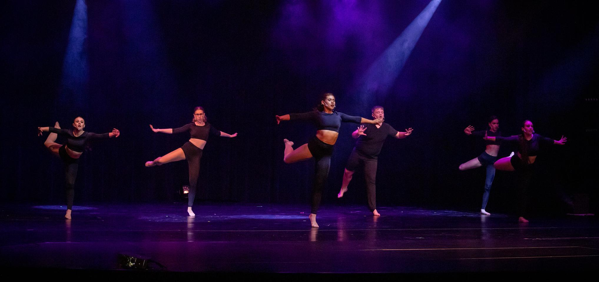 Dance students perform on stage