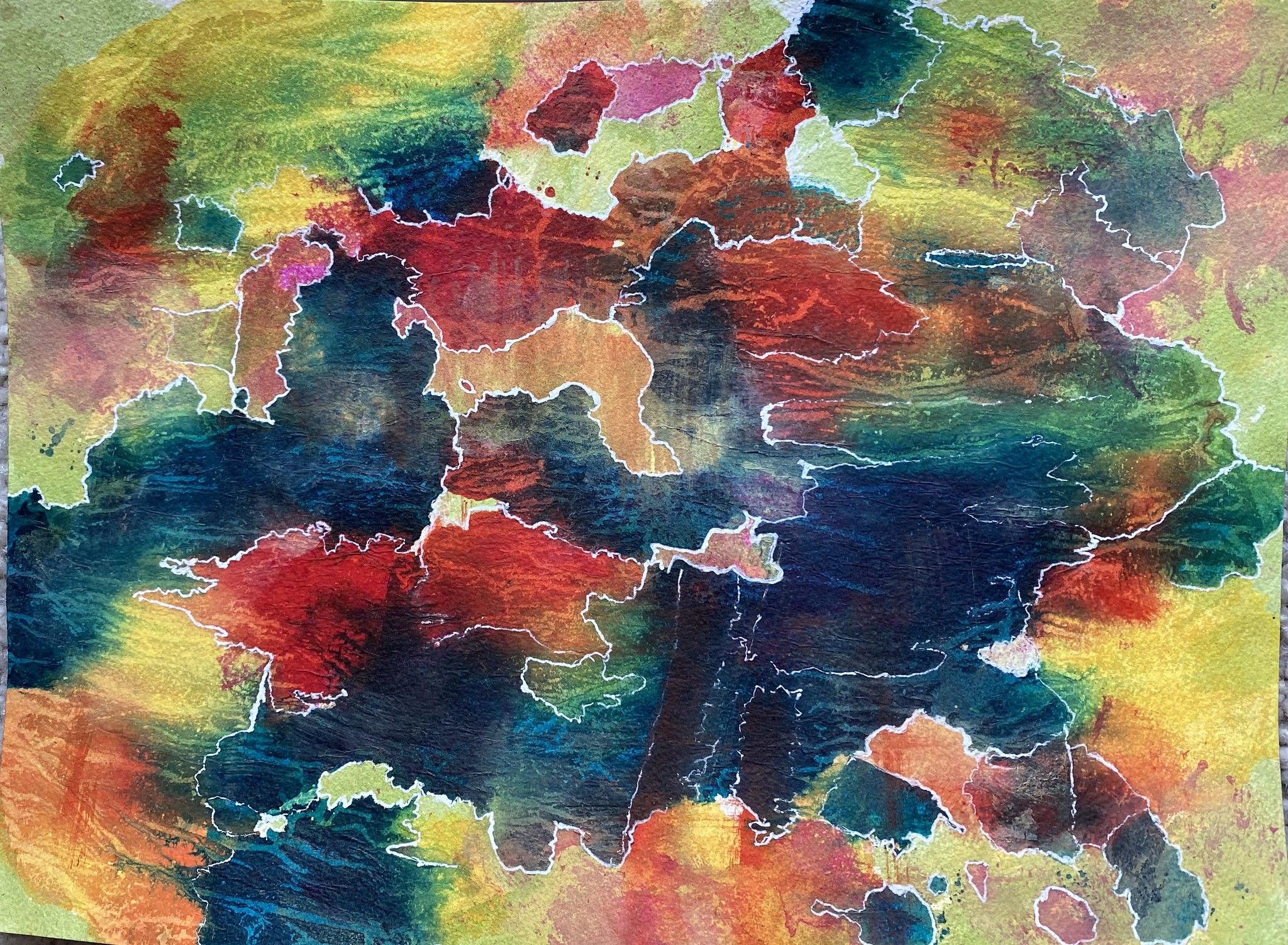 abstract colorful art resembling a map