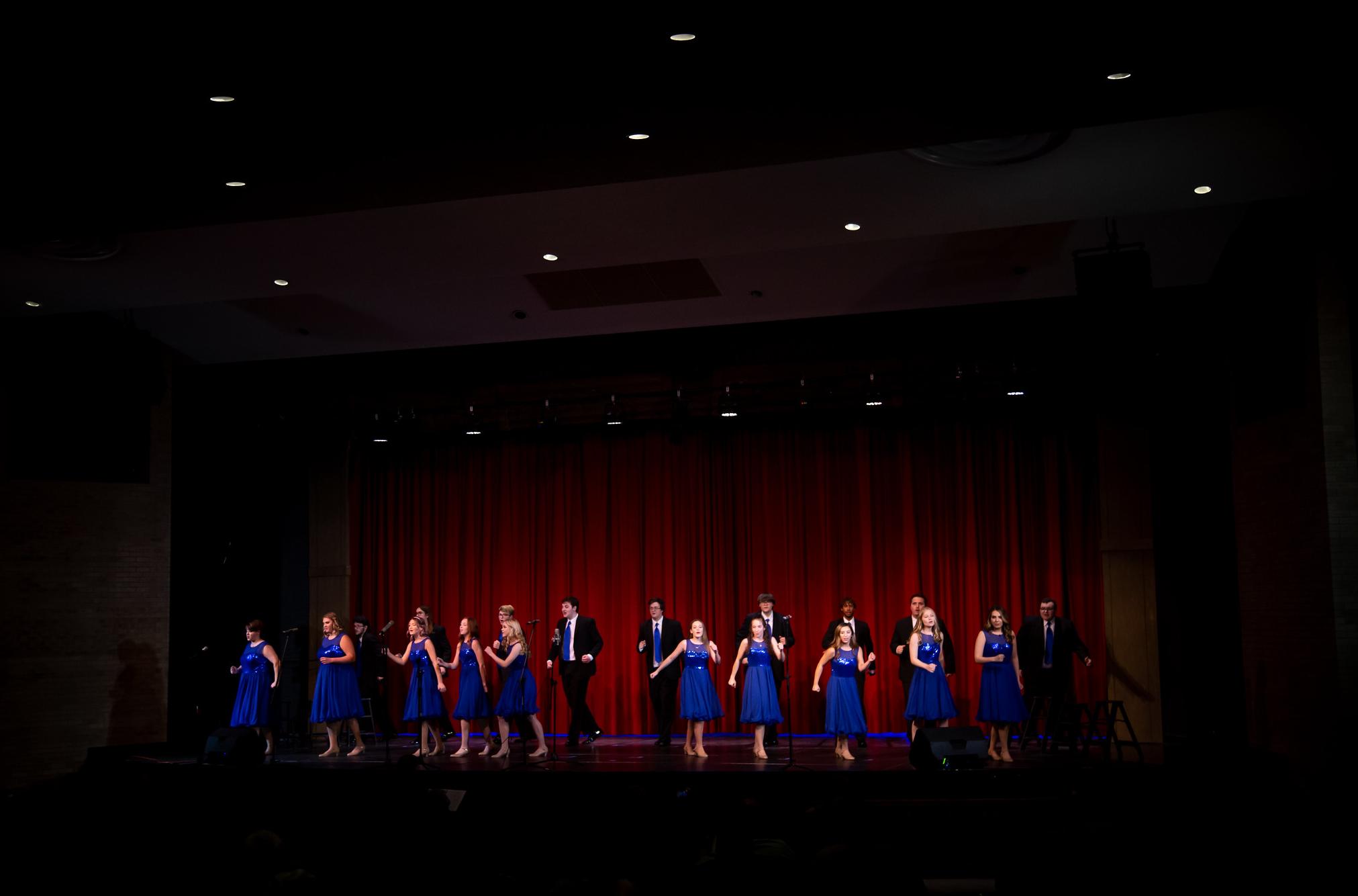 a group of students sing at a concert