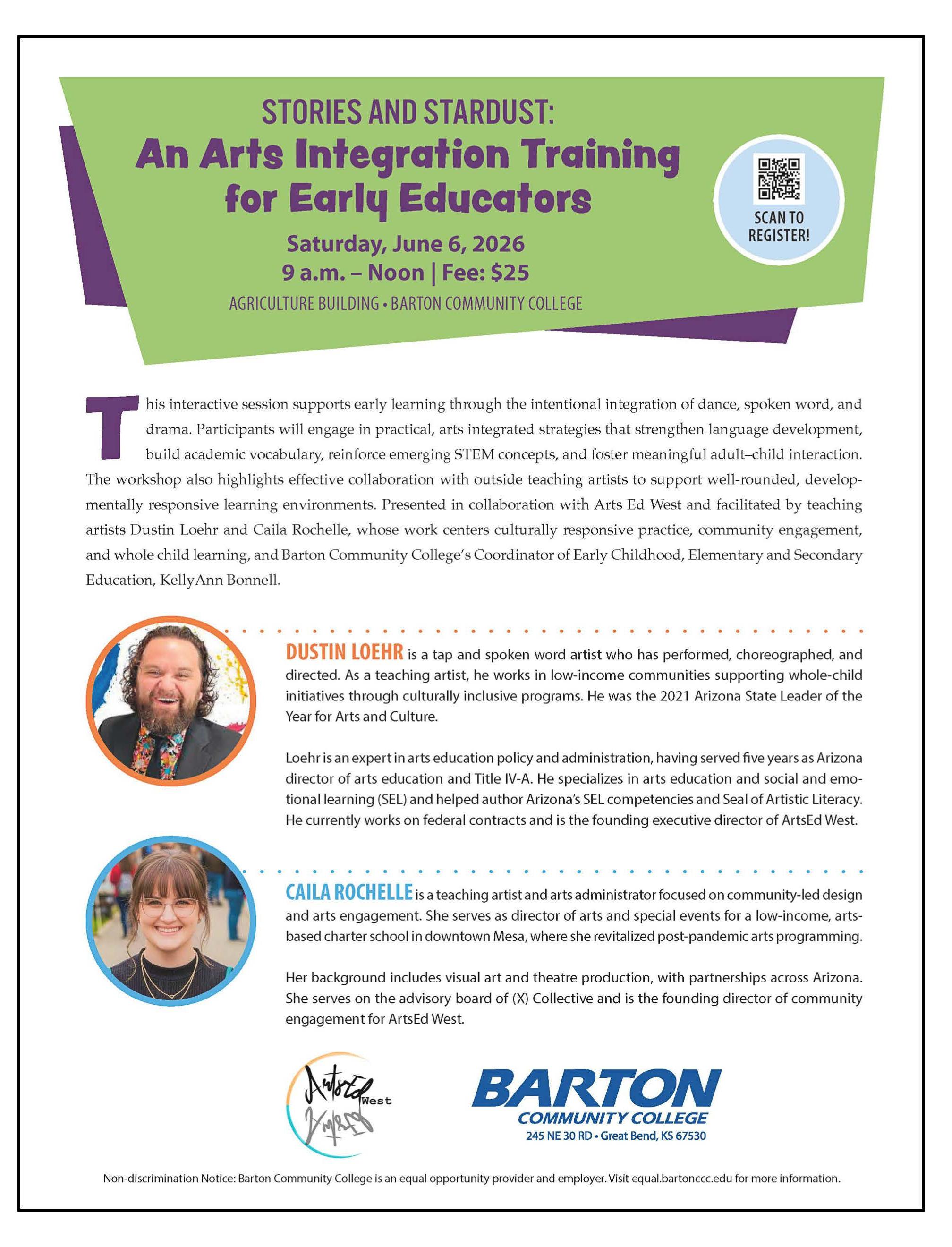 poster for a class with 2 headshots of speakers on it 