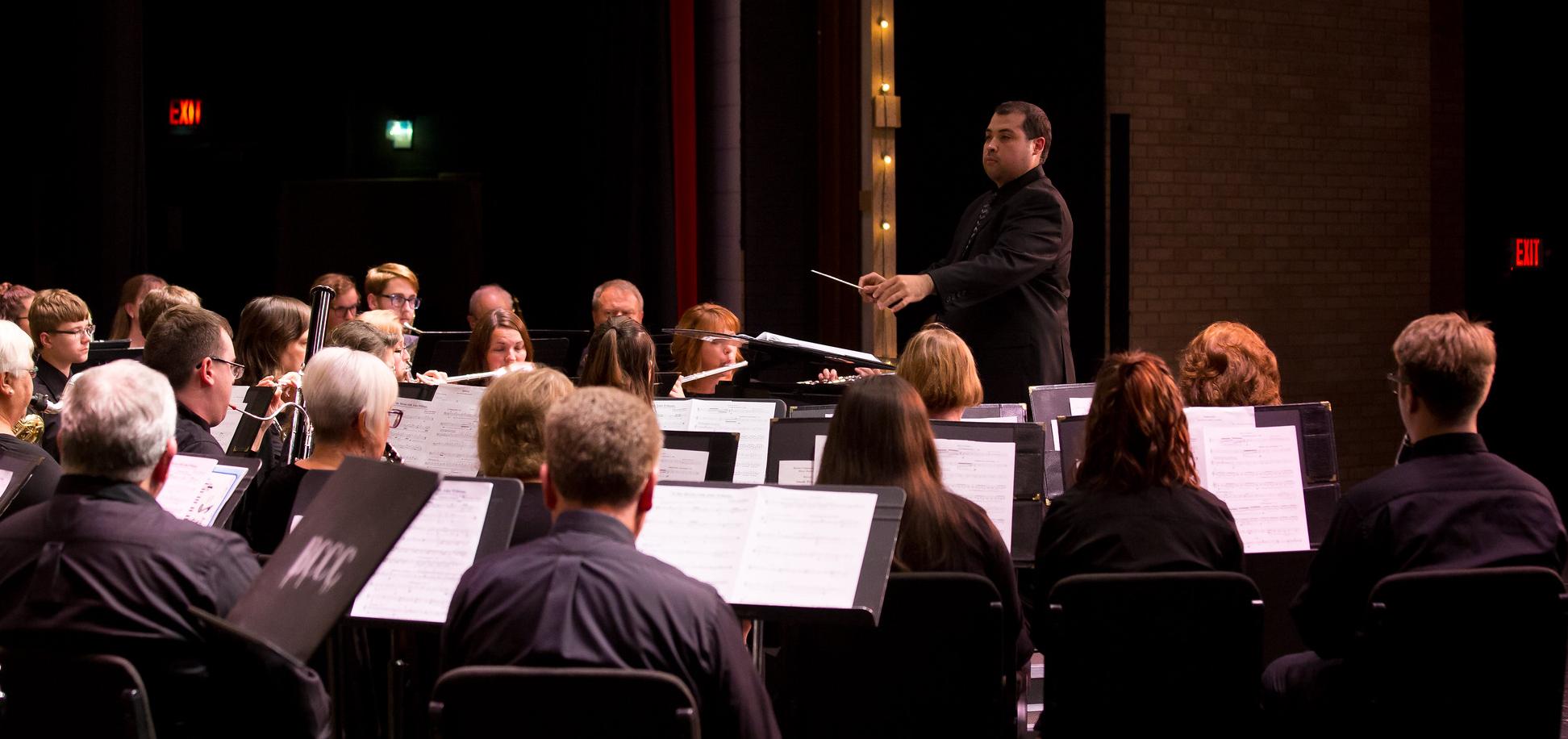 students performing at orchestra concert